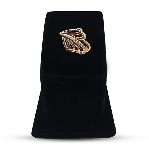Golden Feather Stud Earrings - D138 - 3